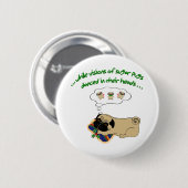 Sleepy Pug Kerstmis|Fun Holiday Quote Cute Pug Ronde Button 5,7 Cm (Voorkant /achterkant)