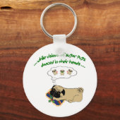 Sleepy Pug Kerstmis|Fun Holiday Quote Cute Pug Sleutelhanger (Voorkant)