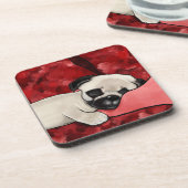 Sleepy Pug Puppy Bier Onderzetter (Linkerzijde)