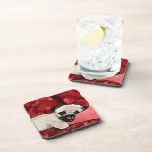 Sleepy Pug Puppy Bier Onderzetter (Rechterzijde)