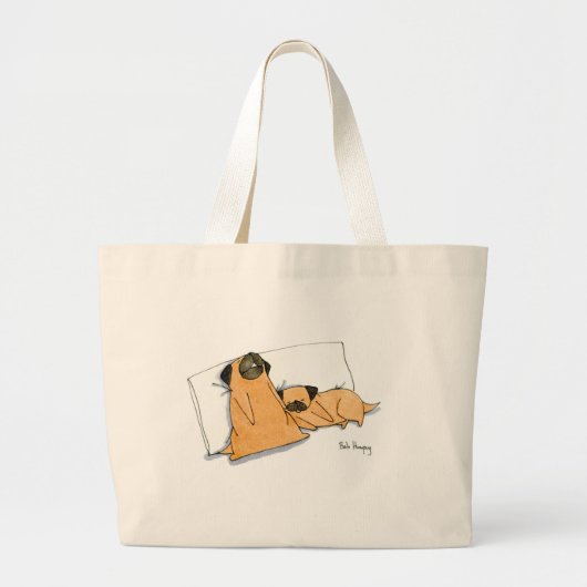 Sleepy Pugs Grote Tote Bag (Voorkant)