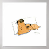Sleepy Pugs Poster (Voorkant)