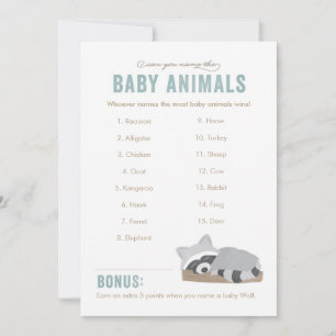 Sleepy Raccoon Baby Animals Game Board