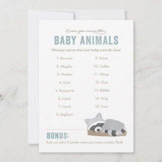 Sleepy Raccoon Baby Animals Game Board