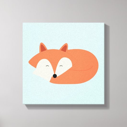 Sleepy Red Baby Fox Canvas Afdruk (Voorkant)