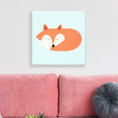 Sleepy Red Baby Fox Canvas Afdruk (Insitu (Woonkamer))