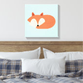 Sleepy Red Baby Fox Canvas Afdruk (Insitu (Slaapkamer))