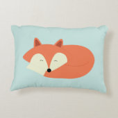 Sleepy Red Fox Accent Kussen (Achterkant)