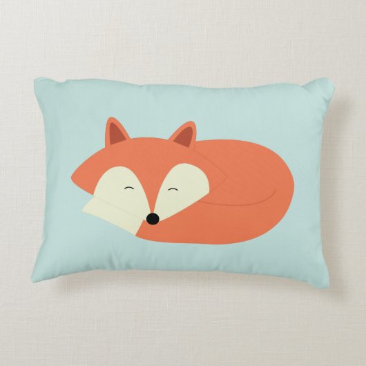 Sleepy Red Fox Accent Kussen (Achterkant)