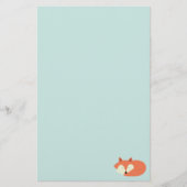 Sleepy Red Fox Briefpapier (Voorkant)