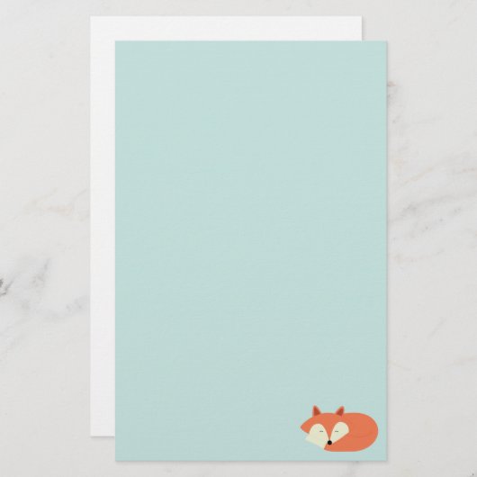 Sleepy Red Fox Briefpapier (Voorkant / Achterkant)
