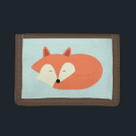 Sleepy Red Fox Drievoud Portemonnee<br><div class="desc">Schattige vectorillustratie van een schattige kleine rode vos.</div>
