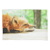 Sleepy Red Fox in het land in het wild Kussensloop (Voorkant)