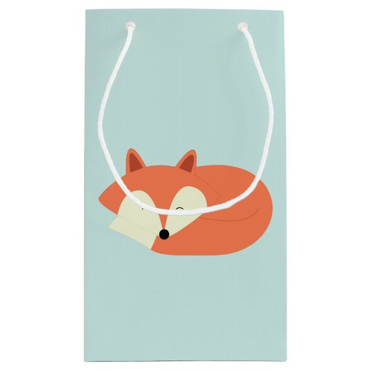 Sleepy Red Fox Klein Cadeauzakje (Achterkant)