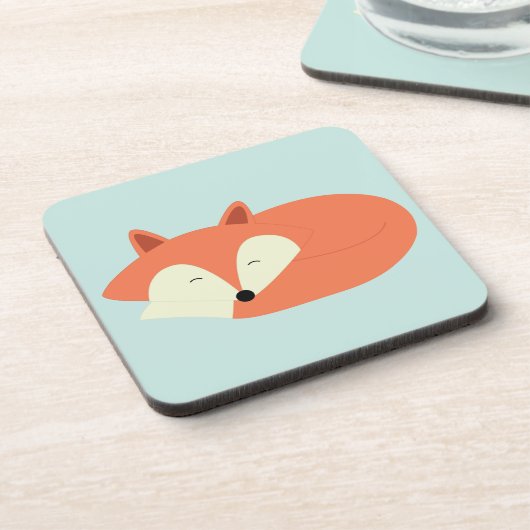 Sleepy Red Fox Onderzetter (Linkerzijde)
