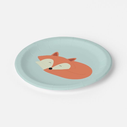 Sleepy Red Fox Papieren Bordje (Gekanteld)