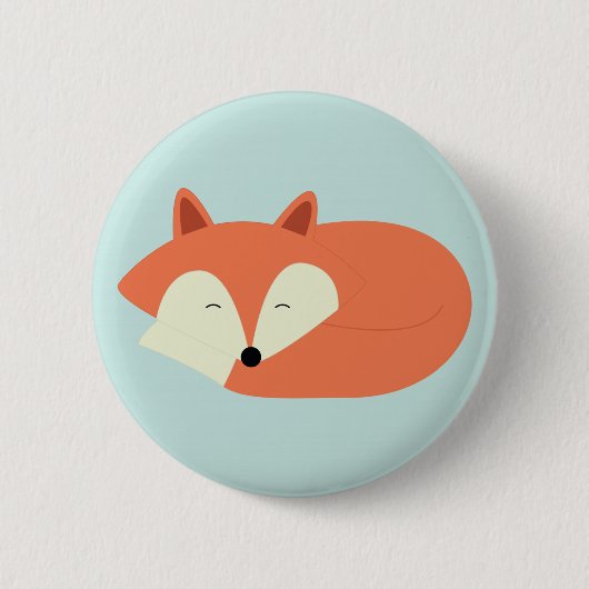 Sleepy Red Fox Ronde Button 5,7 Cm (Voorkant)