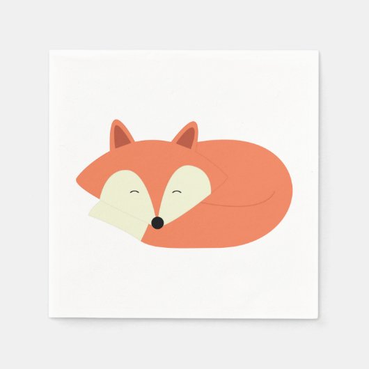 Sleepy Red Fox Servetten (Voorkant)