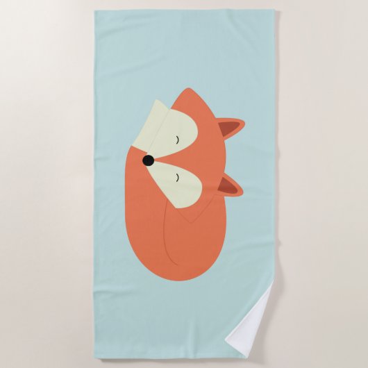 Sleepy Red Fox Strandlaken (Voorkant)