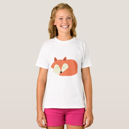 Sleepy Red Fox T-shirt (Voorkant volledig)