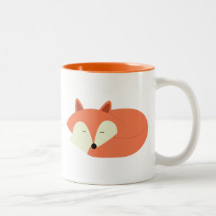 Sleepy Red Fox Tweekleurige Koffiemok