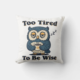 Sleepy Retro Owl Square Throw Pillow Kussen
