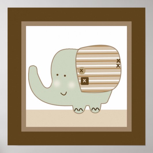 Sleepy Safari Elephant Wall Art Poster (Voorkant)