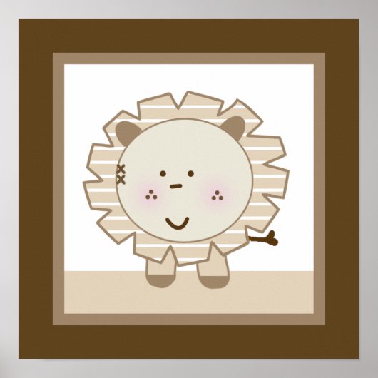 Sleepy Safari Lion Nursery Wall Art Poster (Voorkant)