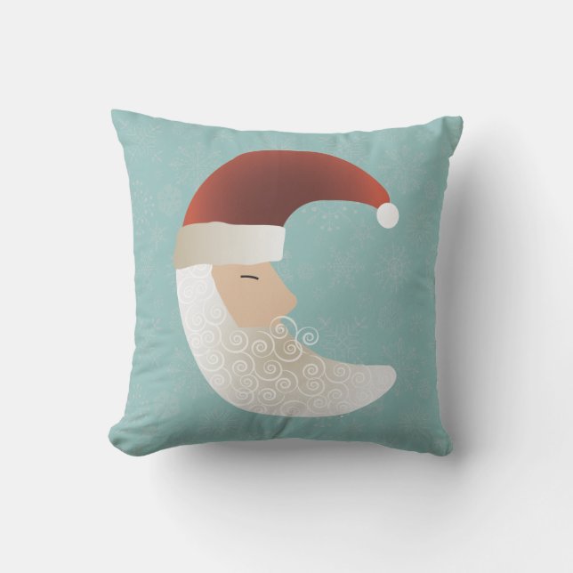 Sleepy Santa Half Moon Christmas Bendel Kussen (Voorkant)