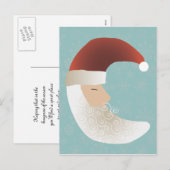 Sleepy Santa Half Moon Christmas Briefkaart (Voorkant / Achterkant)