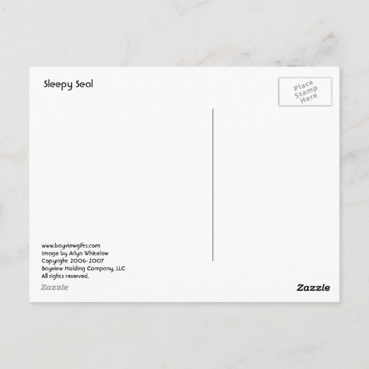 Sleepy Seal Briefkaart (Achterkant)