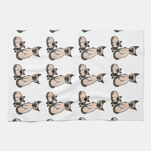 Sleepy Siamese Theedoek (Horizontaal)