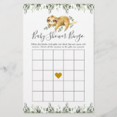 Sleepy Sleuf Baby shower Bingo Game (Voorkant)