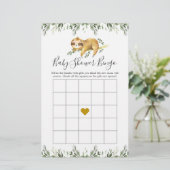 Sleepy Sleuf Baby shower Bingo Game (Staand voorkant)