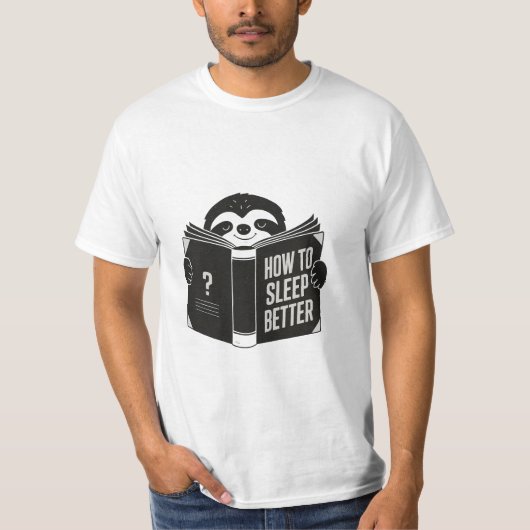 Sleepy Sloth Een zelfhulpboek lezen T-shirt (Voorkant)