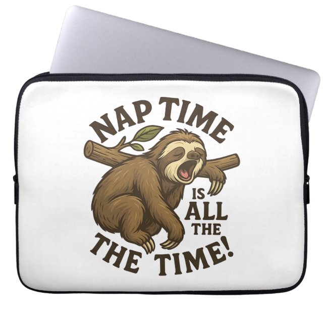 Sleepy Sloth Funny Laptop Sleeve (Voorkant)