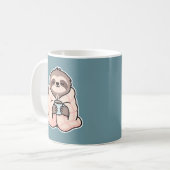 Sleepy Sloth Funny Morning Drinks Koffiemok (Voorkant links)