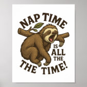 Sleepy Sloth Funny Poster (Voorkant)