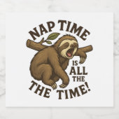 Sleepy Sloth Funny Sparkling Wijnetiket (Enkel label)