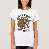 Sleepy Sloth Funny T-shirt (Voorkant)