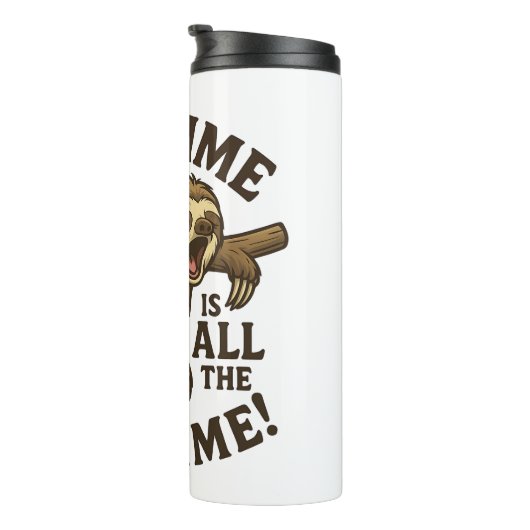 Sleepy Sloth Funny Thermosbeker (Geroteerd rechts)