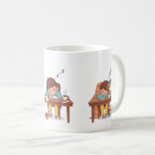 Sleepy Studying Child Mug – Children’s Day Mug Koffiemok (Voorkant rechts)
