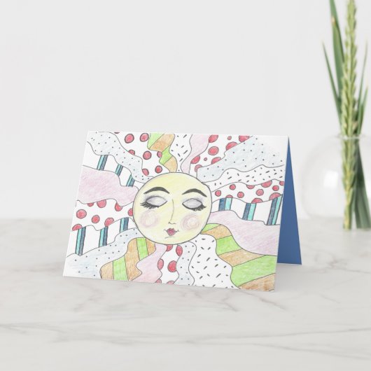 Sleepy Sun - MedNote Card Bedankkaart (Voorkant)