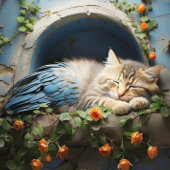 Sleepy Tan Tabby Half Kitten Half Bird Legpuzzel