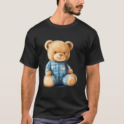 Sleepy Teddy Bear In Cute Pajama Outfit T-shirt (Voorkant)