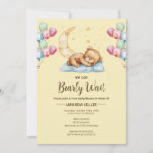 Sleepy Teddy Bear Moon Baby shower Kaart (Voorkant)