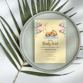 Sleepy Teddy Bear Moon Baby shower Kaart
