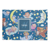 Sleepy Teddy Bears Dreaming van vliegende vliegtui Kussensloop (Achterkant)