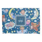 Sleepy Teddy Bears Dreaming van vliegende vliegtui Kussensloop (Voorkant)