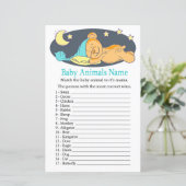 Sleepy teddy beer Baby Animals Name Game (Staand voorkant)